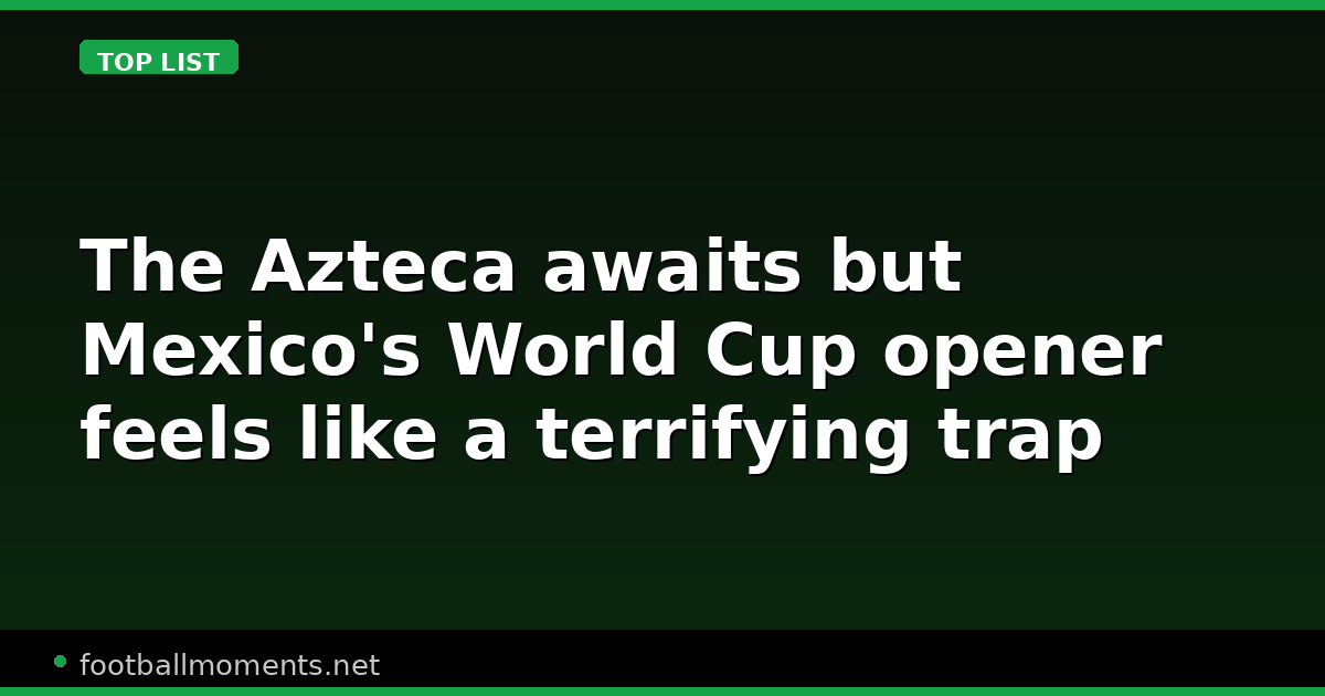 The Azteca awaits but Mexico's World Cup opener feels like a terrifying ...